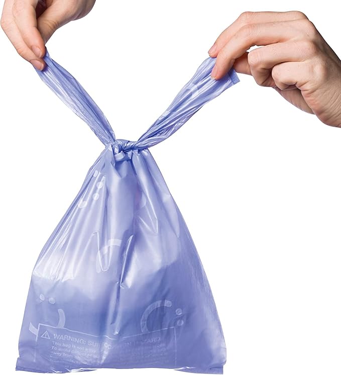 Ubbi Disposable Diaper Sacks, Lavender Scented, Easy-To-Tie Tabs, Diaper Disposal or Pet Waste Bags, 200 Count (Pack of 2)