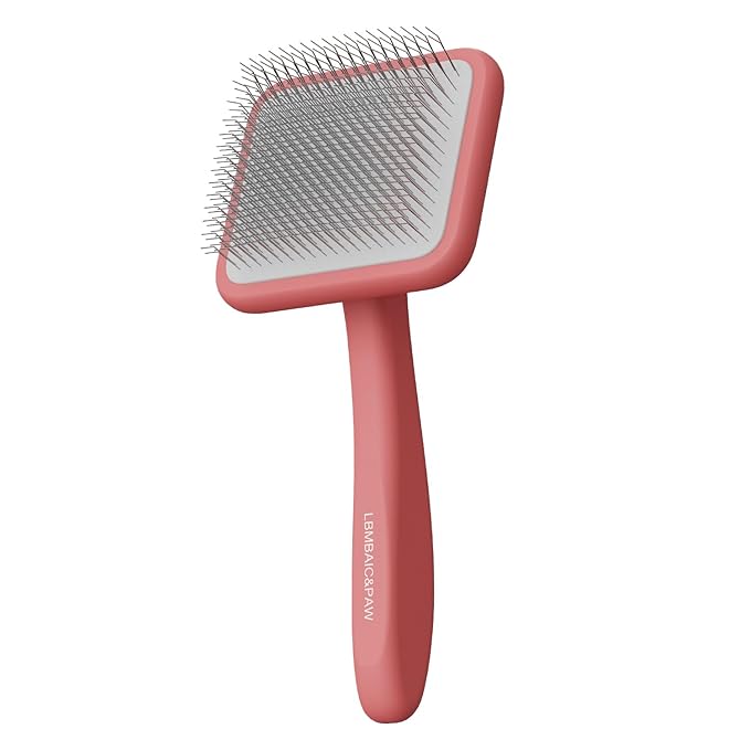 Dog Brushes for Poodle,Doodle,Goldendoodle,Labradoodle Coats Best Slicker Brush for Dogs Thick Long Curly Hair Shedding,Detangles,Fluffy Grooming Soft Long Pin Slicker Brush Dematting.Wooden(Large)