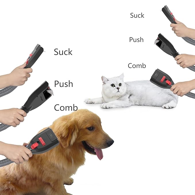 Brush Hair Deshedding Tool for Dogs&Cats Professional Shedding Fur Remover Comb as Vacuum Cleaner Attachment Kit for Dyson V15 V12 V11 V10 V8 V7 V6