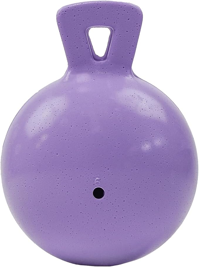Jolly Pets Tug-n-Toss Heavy Duty Dog Toy Ball with Handle, 6 Inches/Medium, Light Purple