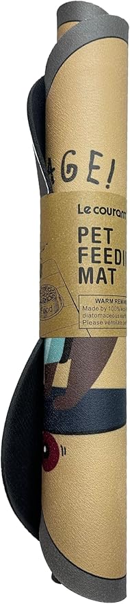 Le couranT Plastic Placemat for Food and Water Bowl, Absorbent-No Stains Quick Dry Dog Water Bowl Dispenser with Waterproof-Anti-Slip Backing Pet Placemat for Messy Drinkers, Lovely dachshund-16x24 in