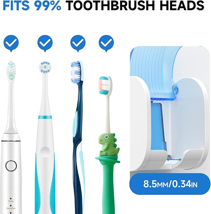 Toothbrush Holders for Bathrooms【Upgrade Single Slot Design】 Toothbrush Holder Wall Mounted with Cover Moisture-Proof and Dust-Proof Toothbrush Storage Organizer for Shower Family and Travel 3PCS