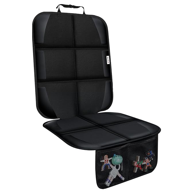 Meolsaek Car Seat Protector for Child Car Seat, Durable 600D Fabric Waterproof Car Seat Cover with Thick Pad Non-Slip Backing (No Imprints)