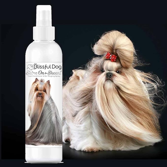 The Blissful Dog Shine-On + Sheen Coat Dog Spray, Easy-to-Use Conditioner, Sensitive Skin-Friendly Leave-in Conditioner, Detangler Spray, 4 oz.