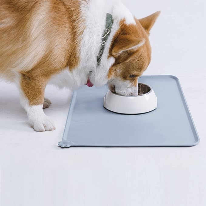 AUDWUD Silicone Waterproof Pet Feeding Mats,Anti Slip Bowl Pad,Dog Mat for Food and Water