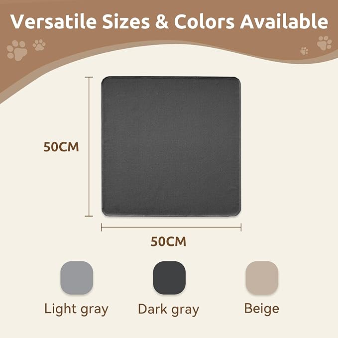 MontVoo Washable Dog Bed Cover, Absorbent Quick Dry Pet Bed Sheet, Easy Hair Removal Couch Covers for Dog/Cat, 20x20 Inches, Waterproof PU Backing Dog Bed Mat for Car Seat/Crate, Cover Only, Darkgrey