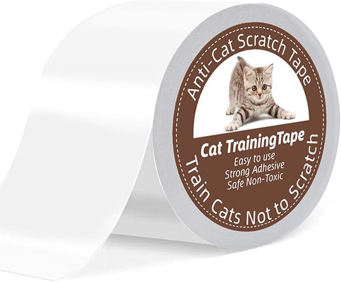 Anti Cat Scratch Tape, 4 inches x 30 Yards Cat Training Tape, 100% Transparent Double Sided Tape for Anti Cat Scratcher, Sticky Paws Tape for Cats