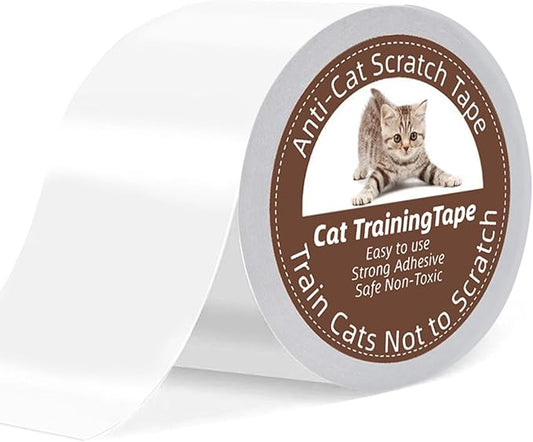 Anti Cat Scratch Tape, 3 inches x 30 Yards Anti Cat Scratch Furniture Protector, 100% Transparent Double Sided Tape for Cats, Cat Scratch Deterrent Tape for Cats