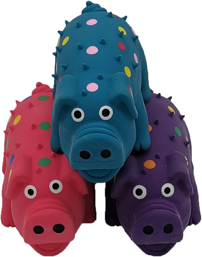 Hoiasem 3 Pack 4 Inch Mini Latex Dog Squeaky Toys Goblet Pig Dog Toy for Mimi Small Dogs