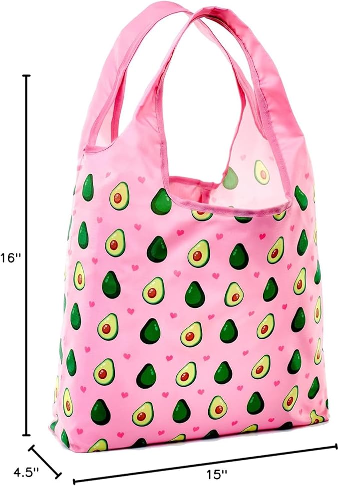 O-WITZ Reusable Grocery Bags | Vibrant Tote Bag For Groceries, Gym, Beach Gear, Toys & More | Washable Design With Large Handles For Maximum Convenience | Folds Into A Small Pouch, Avocado