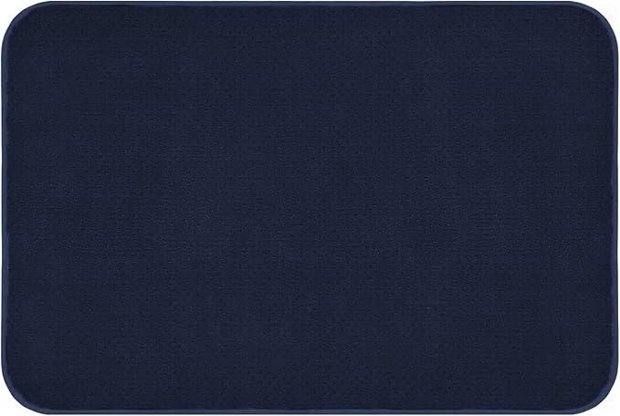 House, Home and More Skid-Resistant Carpet Indoor Area Rug Floor Mat - Navy Blue - 2 Ft X 3 Ft - Non Slip Rubber Backing, Stain Resistant, Dog Friendly, Living Room Bedroom Kitchen Entryway