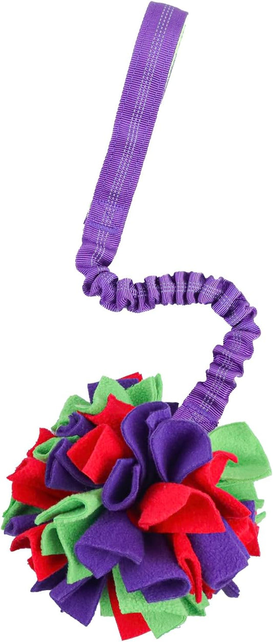 KrauzPet Snuffle Ball with Bungee Tug, Tug of War Rope Toys for Small Medium Dogs, Interactive Dog Toys Puppy Training Pull Toy for Exercise & Interactive Play Games (Purple)