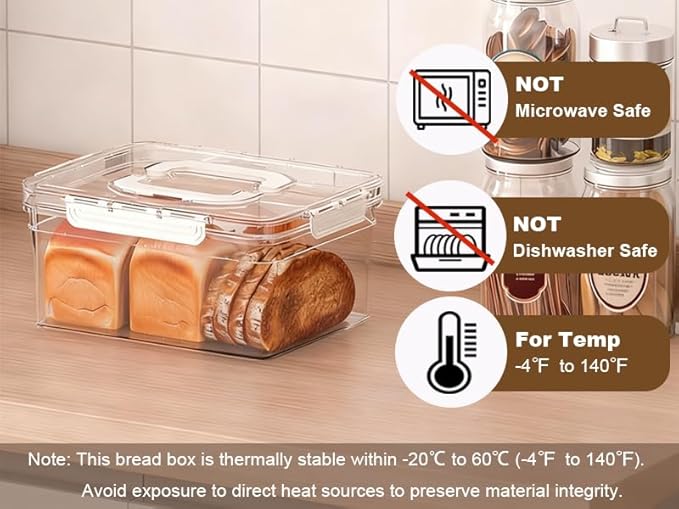 Bread Box with Slicer, Portable Airtight Bread Storage Container with Lid Handle for Kitchen Counter, Bread Keeper for Homemade Bread,Toast, Bagel, Cookies, Pink