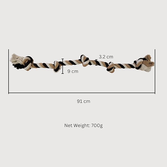 Medium and Large Dog Chew Toys for Aggressive Chewers, Dog Rope Toys for Medium Dogs, Indestructible Dog Toy, Knotted Dog Toys for Aggressive Chewers (Cotton and Polyester)