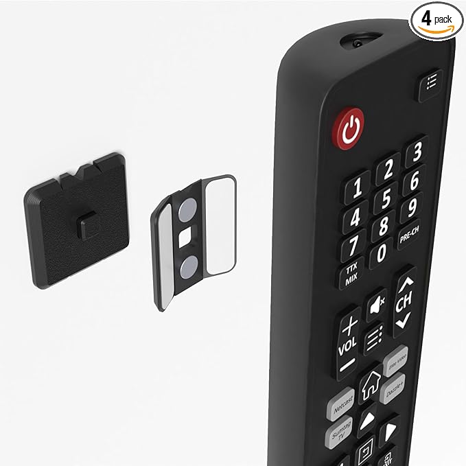Magnetic Remote Control Holder – Wall-Mounted Organizer for TV, Air Conditioner & Electronic Remotes – Strong Magnetic Grip with Anti-Tilt & Drop Protection – Easy No-Drill Installation (Black)