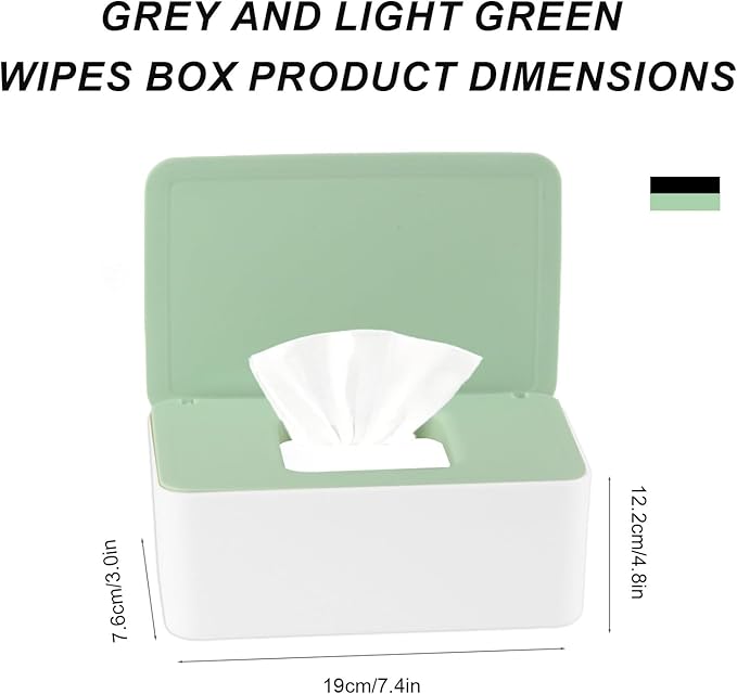 QBXMY7 1 Pcs Diaper Wipes Dispenser, Refillable Wipe Container, Wipe Container with Sealing Design Lid, Keep Wipes Fresh,Wet Wipes Cases (Green)