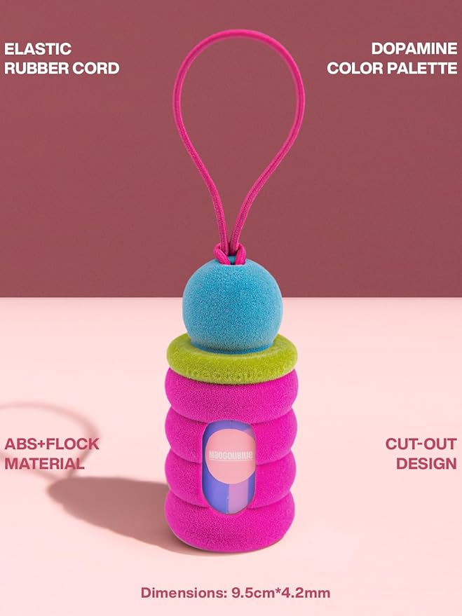 Maogoublue Dog Waste Bag Dispenser Pet Poop Bags Holder for Leash Lightweight Doggie Waste Bags Dispensers with Leash Attachment Includes 15 Bags(pink fuzz)