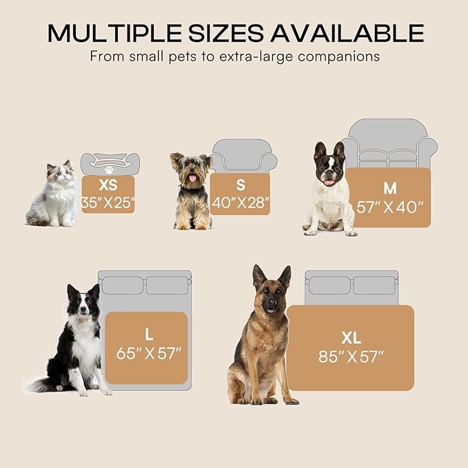 Luciphia Waterproof Blanket for Dog Washable Reversible Sherpa Fleece Throw Blanket for Bed Couch Soft Liquid Pee Proof Furniture Cover Protector for Small Medium Large Pet Cat Grey 65" x 57"