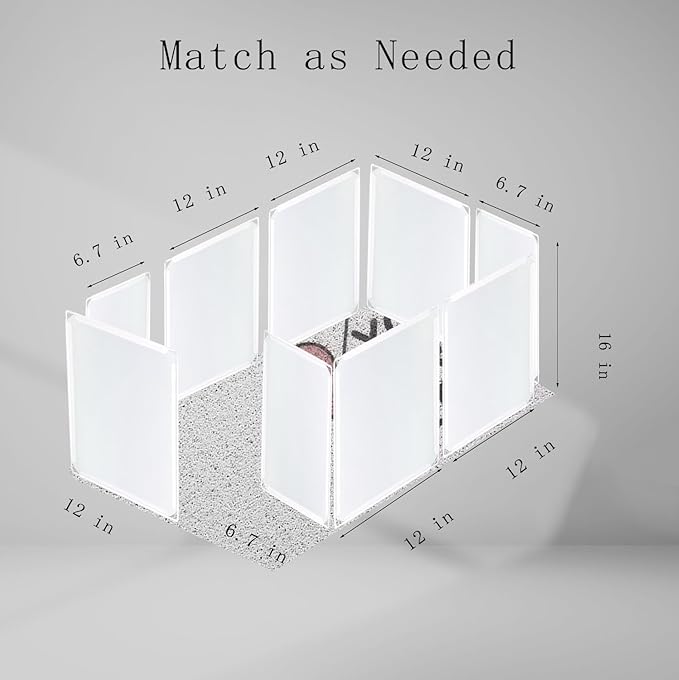 Cat Litter Box Enclosure Splash Guard,DIY Large Pet Litter Box Shields for Open Top Litter Pan.Small Animal Pen for Hamsters, Guinea Pig (Include Litter Mat White, Large L31''W19''H16'' 9 PCS)