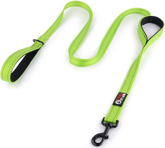 Primal Pet Gear Dog Leash 6ft Long,Traffic Padded Two Handle,Heavy Duty,Reflective Double Handles Lead for Control Safety Training,Leashes for Large Dogs or Medium Dogs,Dual Handles Leads(Green)