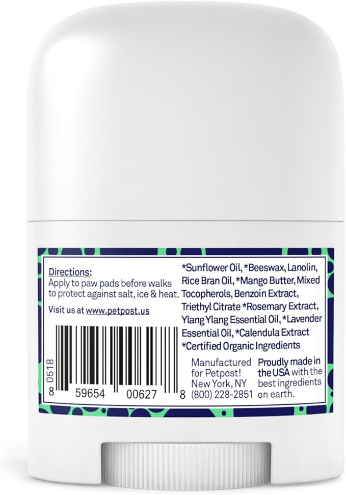 Petpost | Paw Protection for Dogs - Organic Sunflower Oil and Beeswax Balm for Hot Pavement - Wax Coats Dog Feet to Prevent Burns from Heat & Cold 0.64 oz.