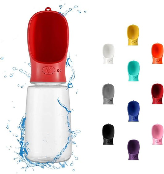 WePet Portable Dog Water Bottle with Food Container, 12 OZ + 6 OZ, Leak Proof Puppy Water Dispenser with Drinking Feeder for Pets Outdoor Walking, Hiking, Travel, Food Grade Plastic