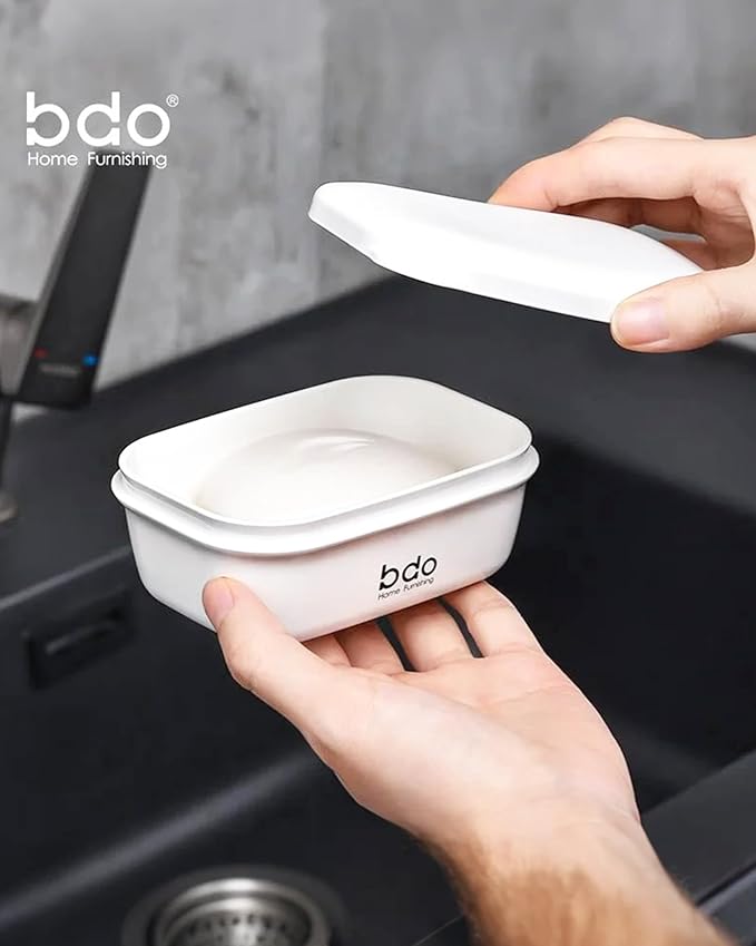 Travel Essentials Soap Holder with Lid,Leakproof Soap Dish with Drainage Layer, Portable Travel Soap Bar Case for Camping, Gym, Bathroom,Kitchen,Dormitory,Hotel(Green)