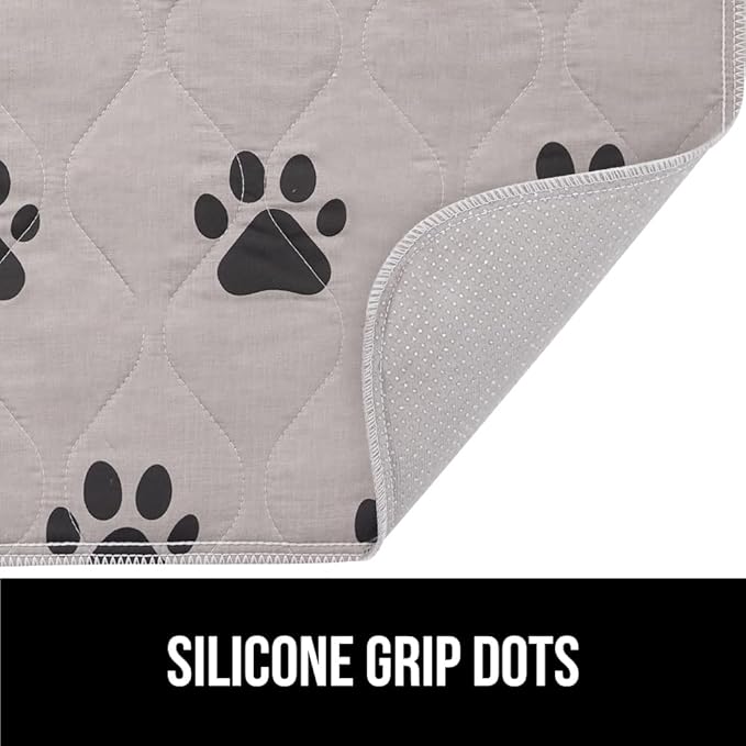 GORILLA GRIP Washable Puppy Pads, 34x21, Slip Resistant Dog Crate Mat, Waterproof Cloth Pee Pad for Training Puppies in Playpen, Reusable Pet Incontinence Blanket, Protects Sofa, Furniture, Floors