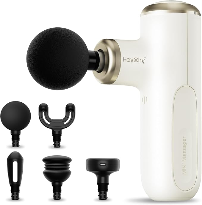 A1 Super Mini Massage Gun, Percussion Deep Tissues Muscle Massager (Heat-White)