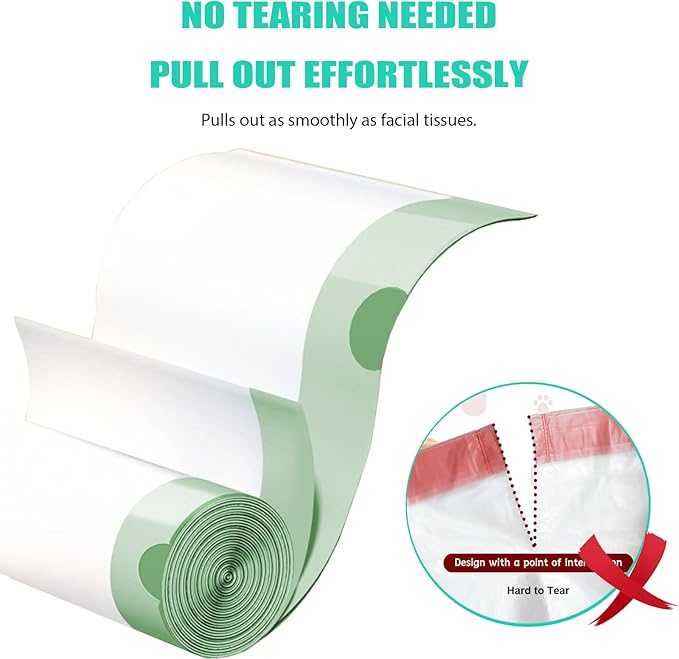 180 Count Self-Cleaning Cat Litter Box Liners Bags Fit For MW-SC01/SC02/SC09/LR01/LR02, Pre-Seperated Heavy Duty Automatic Cat Litetr Box Bags with Drawstring-18" * 12.6"