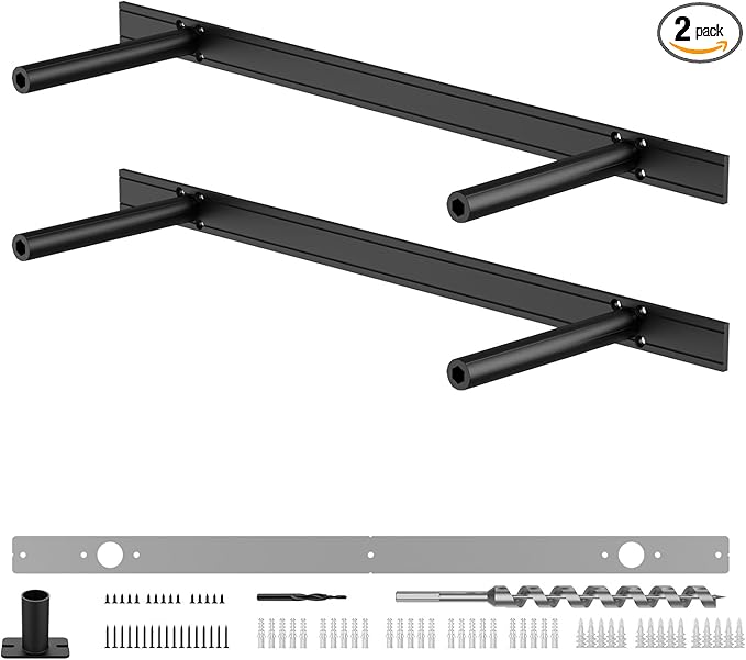 Floating Shelf Bracket Heavy Duty Shelving Brackets,Decorative Floating Shelf Hardware Black,Hidden Metal Shelf Support Bracket Heavy Duty Floating Mantel Bracket (22X8X1.2-Starter Jig)