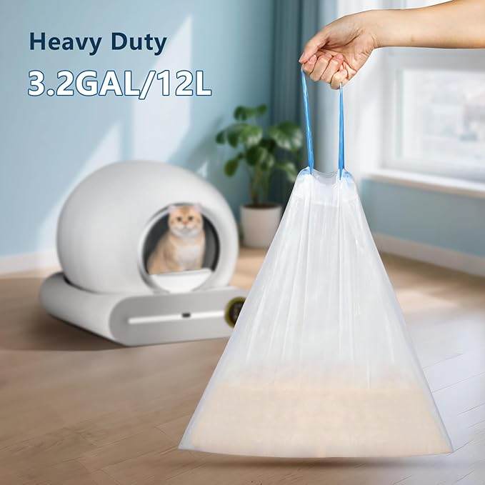 120count Cat Litter Box Liner Automatic Litter Box for Cat Polyethylene Compatible with MeoWant MW-SC01/MW-SC02/ 1.5 Mil Disposable Scent Free 22lb Load - Liners 17.7 x 19.68
