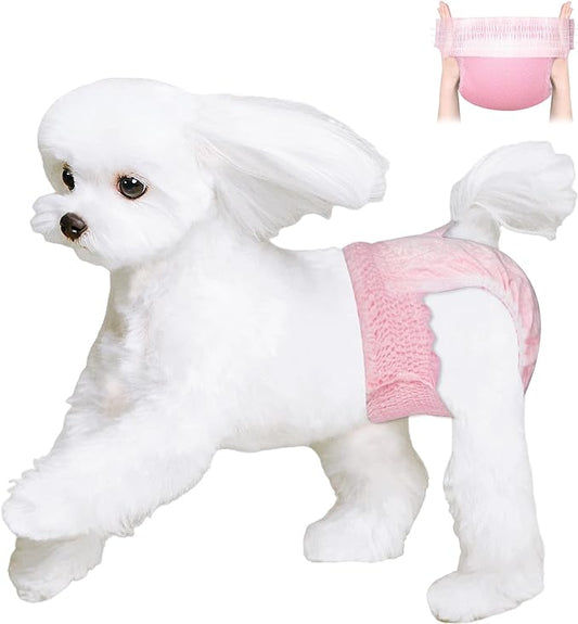 Ambreview Disposable Dog Diapers Female, Just Pull It Up, Doggie Diapers for Female Dogs, Strong Absorbency | Leak Proof, for Dogs in Heat | Elderly | Disabled, XL 10 PCS