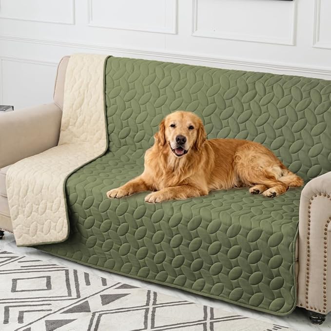 Ameritex Pet Bed Cover Dog Bed Blanket for Sofa and Furniture Waterproof New Pattern Design (52x82 Inch, Green)