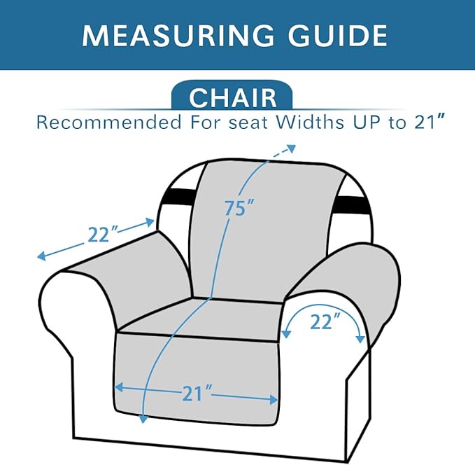 H.VERSAILTEX Chair Slipcover Reversible Chair Cover for Dogs Water Resistant Chair Cover for Living Room Washable Furniture Protector Cover Seat Width Up to 21"(Armchair, Brown/Beige)