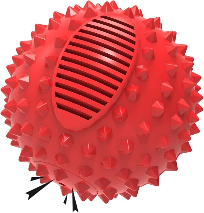 petizer 3" Squeaky Dog Balls for Aggressive Chewers, Durable Interactive Spiky Ball for Teething, Indestructible Rubber Dog Chew Toys, Tough Pet Toys for Small, Medium & Large Breeds