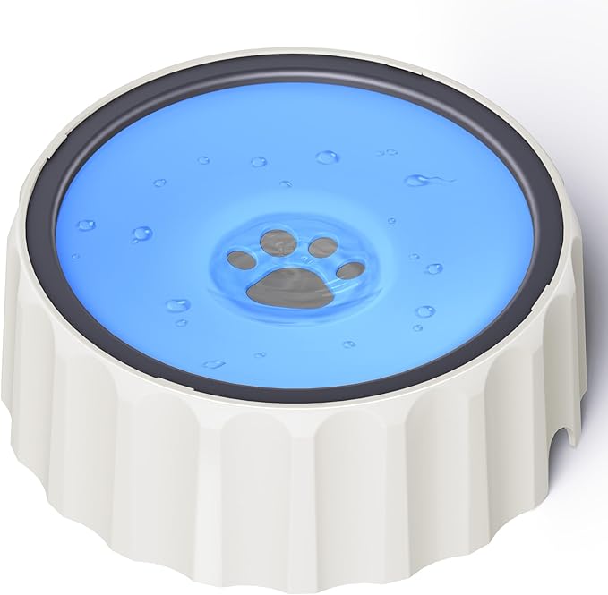 FORWH Dog Small Animals Water Bowl No Spill 70oz/2L Large Capacity Dispenser Non Slip No Splash Small Animals Bowl Pet Slow Feeder No Drip Dog Water Bowl on Vehicle for Dogs and Cats - Blue