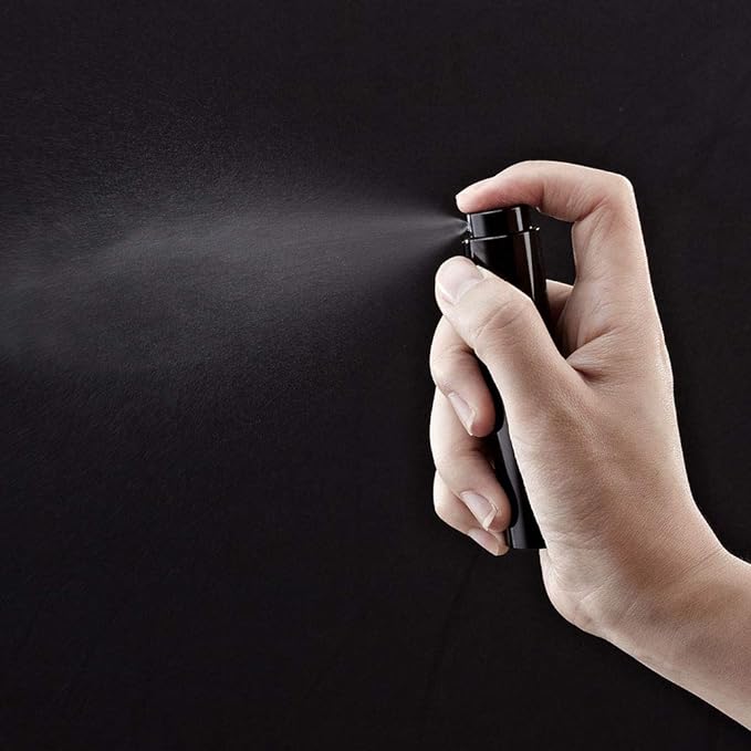 LISAPACK 8ML Atomizer Perfume Spray Bottle for Travel (3 PCS) Empty Cologne Dispenser, Portable Sprayer Travel Essentials for Men and Women (Black)