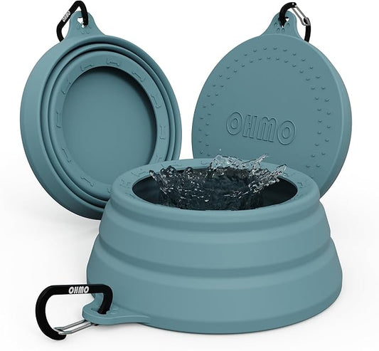 OHMO Spill Proof Collapsible Dog Water Bowl 24oz for Cars, No Splash Portable Bowls for Dog Travel, Pet Essentials for Road Trips, Cat Travel Accessories