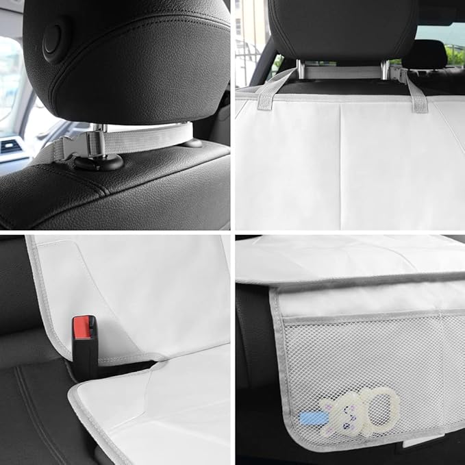 Meolsaek Car Seat Protector for Child Car Seat, Durable 600D Fabric Waterproof Car Seat Cover with Thick Pad Non-Slip Backing (No Imprints)