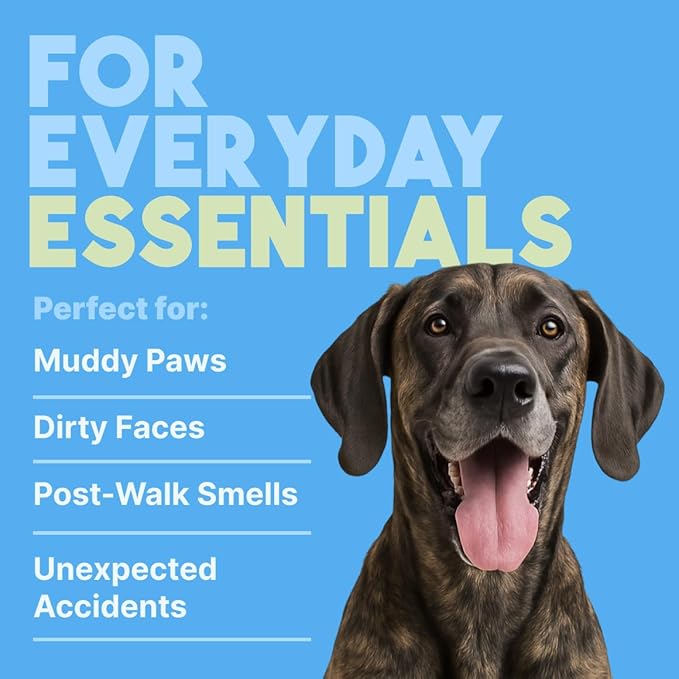 TropiClean Hypoallergenic Dog Wipes for Paws and Bottom | Fragrance Free Dog Grooming Wipes | Safe for The Face | Puppy & Cat Friendly | 400 Count