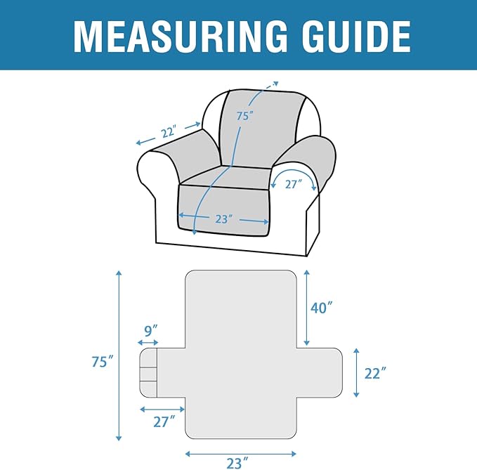 H.VERSAILTEX 100% Waterproof Chair Slipcover Modern Armchair Covers Furniture Protector Cover with Elastic Straps for Pets Kids Children Dog Cat(Chair, Lily Pad/Beige)