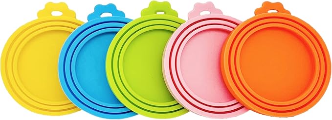 7 Pcs Pet Can Covers, Food Can Lids, Universal BPA Free Silicone Can Lids Covers