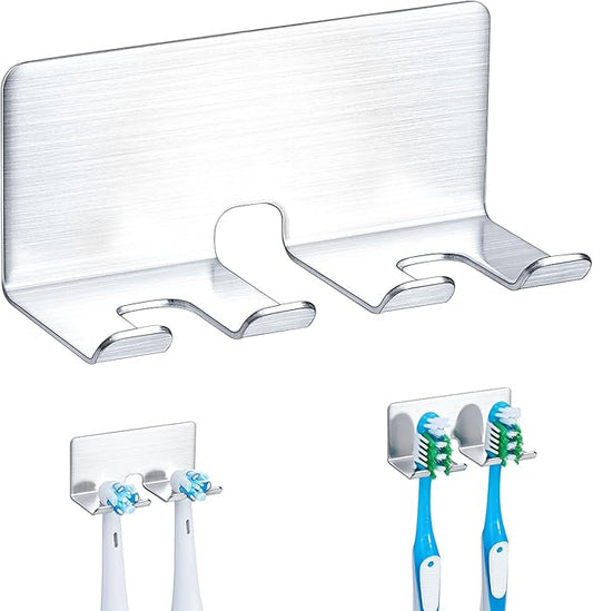 Toothbrush Holder Wall Mounted, Electric Toothbrush Head Holder for Bathrooms, Adhesive Toothbrush Head Holder, Stainless Steel Toothbrush Wall Holder, Shower Tooth Brushing Holder