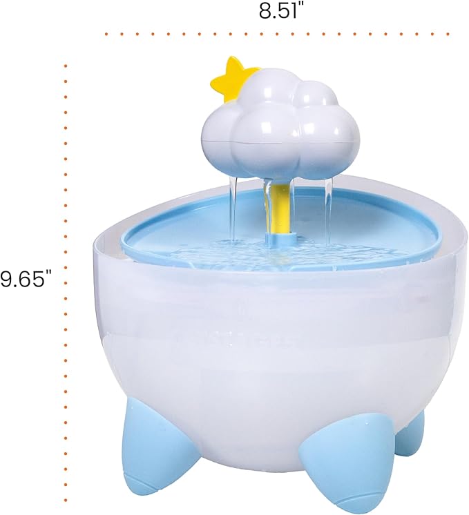 Catstages Purrfect Rain Cat Water Fountain – 2L Pet Drinking Fountain with 5-Stage Filter, Easy-to-Clean, USB Powered, Quiet Water Dispenser with Replaceable Filter