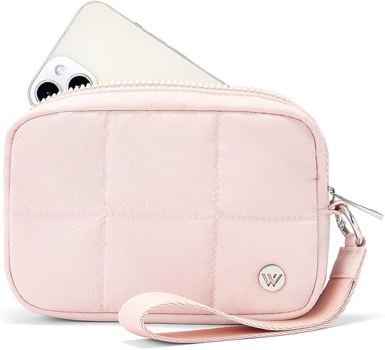 WESTBRONCO Puffer Wristlet Wallets for Women RFID Nylon Wallet with Zipper Quilted Purse for Travel Credit Card Holder Phone