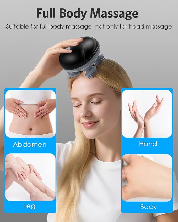 Upraded Handheld Cat Massager Dog, 4 Massage Heads, Cat Head and Back Scratcher, Electric Pet Massager for Dogs and Cats, for Relieving Tight Stiffness Muscles, Promote Bonding