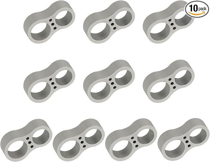 PATIKIL 10pcs Door Handle Stopper, 15/17mm Hole Door Knob Stoppers Wall Protector Bumpers Reusable PVC Plastic Silicone for Home Cabinets Lever Buffer Shield, Gray(Double Holes)