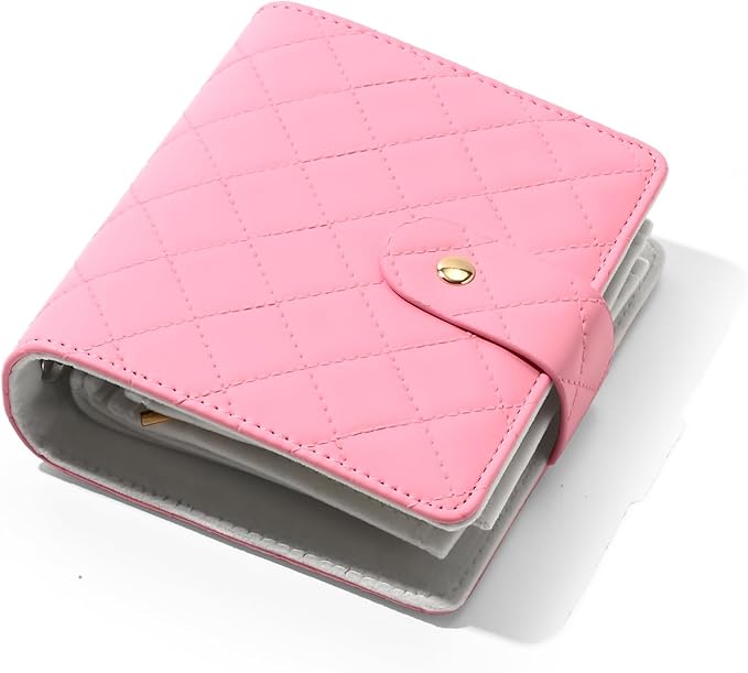 Oirlv Travel Jewelry Organizer Case Portable Jewelry Book with Velvet Pouches for Jewelry Travel Essentials(Pink)