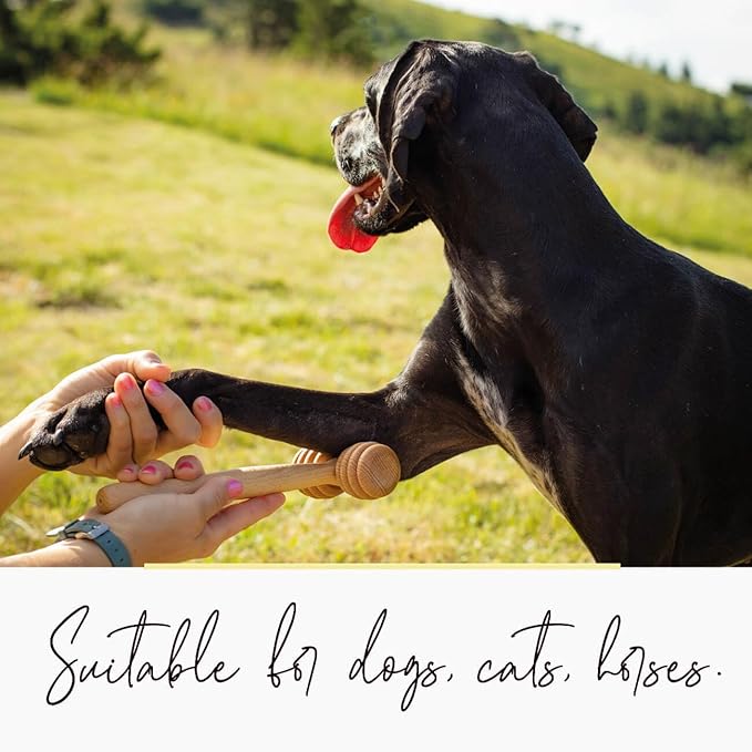 tuuli Wooden Pet Massager Massager Roller for Dogs, Cats, Horses, Massage Brush, Short or Long Hair